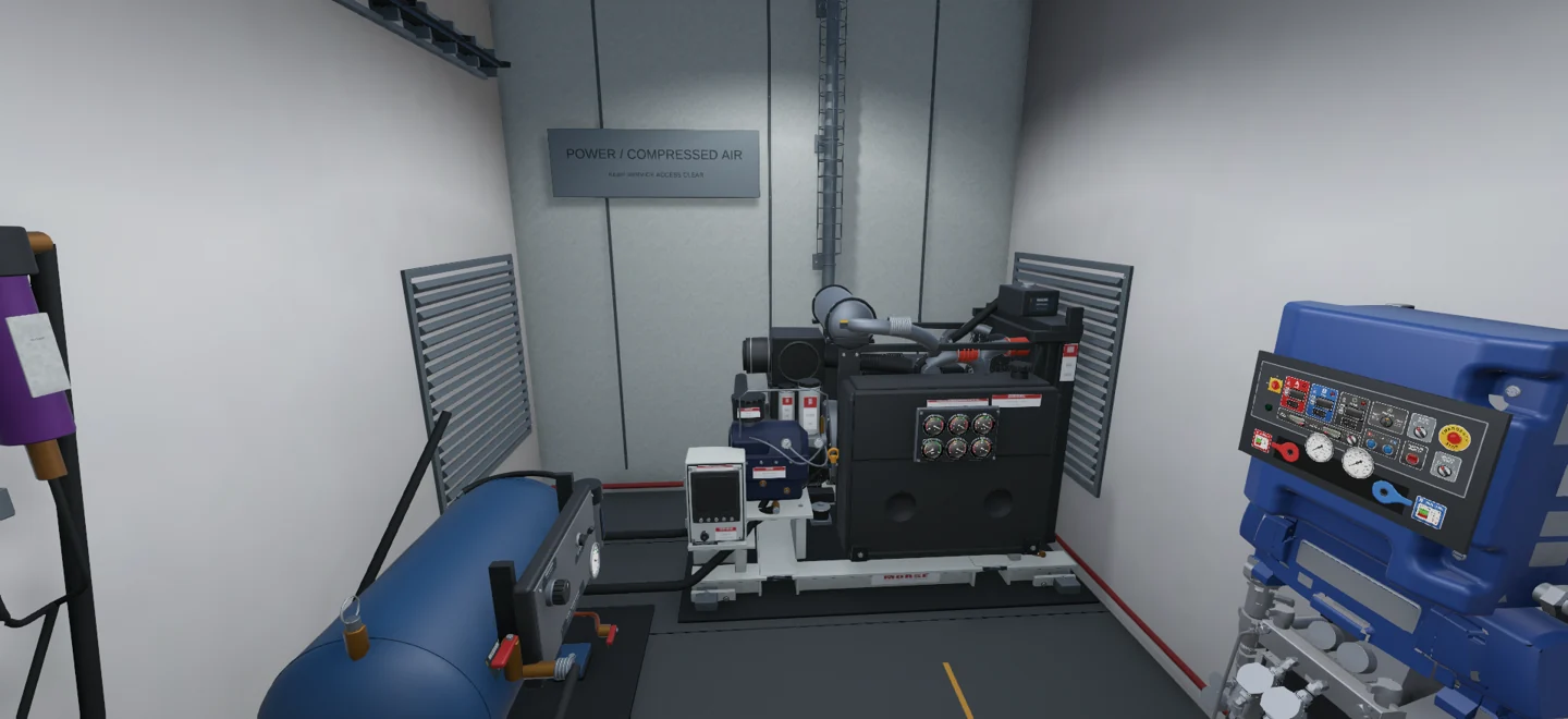 Equipment inside the simulated spray rig